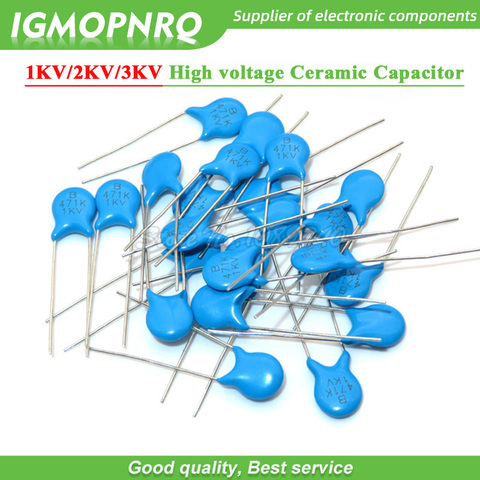 20 piezas de alta tensión condensador de cerámica 1KV 2KV 3KV 5PF 30PF 47PF 56PF 100PF 220PF 1NF 2.2NF 3.3NF 4.7NF 10NF 100NF 471, 222, 223, 103 ► Foto 1/1