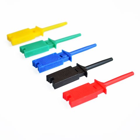 Clips/ganchos de prueba para analizadores lógicos, Clip de prueba lógico, 5 colores: rojo, negro, amarillo, verde, azul, los dos, 10 Uds. ► Foto 1/2