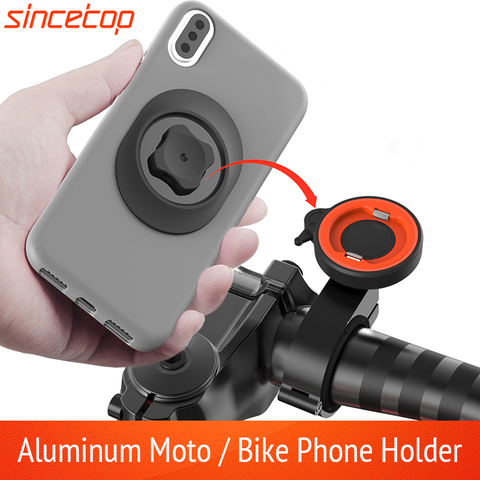Soporte Universal de teléfono móvil para motocicleta, montaje rápido de aluminio para Moto Harley, Manillar de bicicleta de montaña ► Foto 1/6