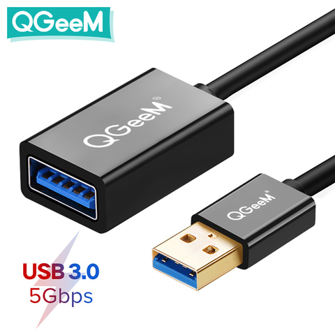 QGeeM Cable de extensión USB supervelocidad USB 3,0 Cable macho a hembra 1m 2m 3m sincronización de datos USB 2,0 extensor extensión de Cable USB ► Foto 1/6
