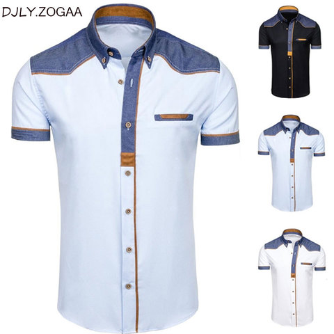 ZOGAA Men's Shirts Fashion Denim Short Sleeve Formal Shirts Man Casual Summer Clothing Tops Slim Cotton Plus Size Male Shirts ► Foto 1/5