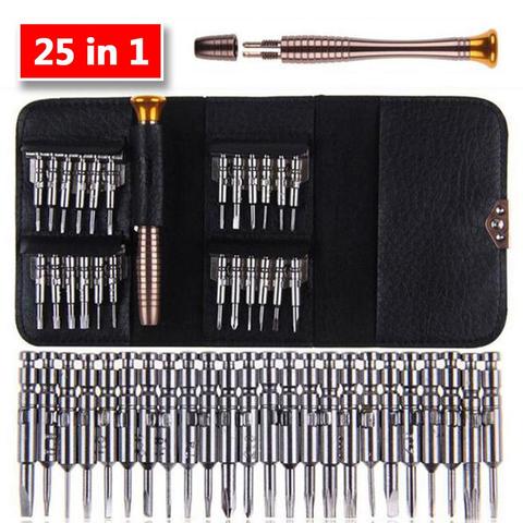 Minidestornillador de precisión 25 en 1, destornillador Torx electrónico, Kit de herramientas de reparación de apertura para iPhone, cámara, reloj, tableta y PC ► Foto 1/6