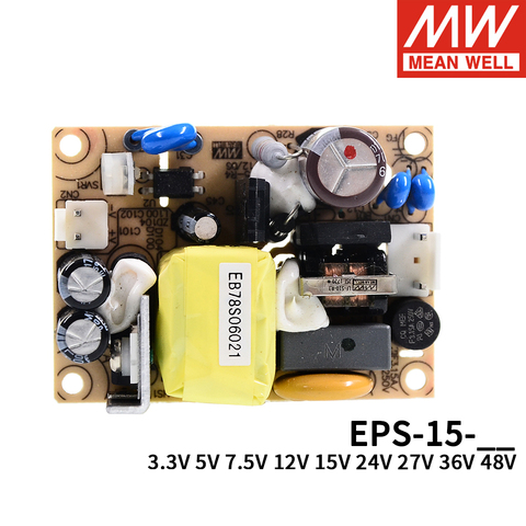 Meanwell-fuente de alimentación de EPS-15 con marco abierto, fuente de alimentación ac-dc de 15W, 3,3 V, 5V, 7,5 V, 12V, 15V, 24V, 27V, 36V, 48V, 1A, 2A, 3A, tamaño mini ► Foto 1/6