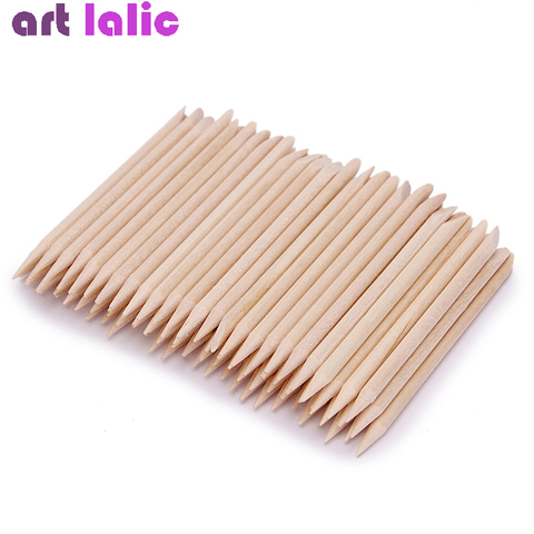 100 Nail Art Design Palos de madera naranja Empujador de cutículas Removedor Herramientas de cuidado de manicura y pedicura ► Foto 1/5