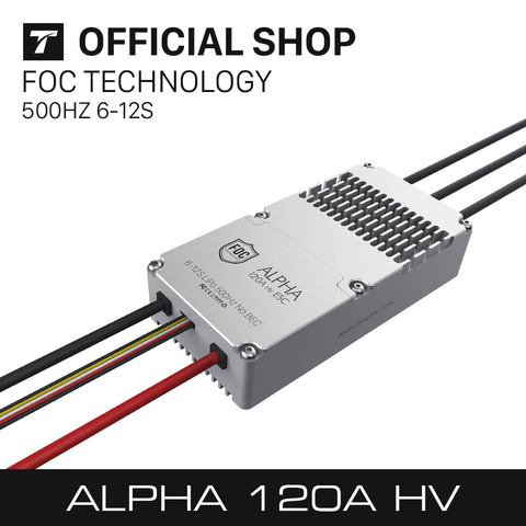 T-motor ALPHA-Control electrónico de velocidad para Drones, control inteligente de velocidad para cuadricóptero multirotor UAV RC, 120A HV ESC ► Foto 1/5