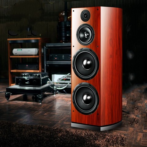 M-015 HIFI home dual 10 pulgadas altavoz de piso pasivo de madera tres vías fever subwoofer altavoz par ► Foto 1/2