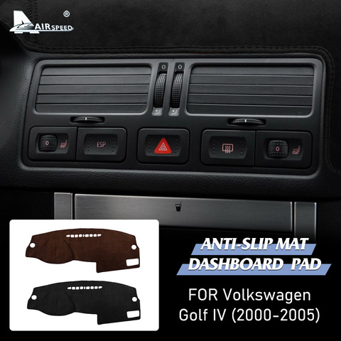 AIRSPEED-alfombrilla antideslizante de franela para salpicadero de coche, accesorios para Volkswagen VW Golf 4 MK4, Golf IV 1J, Anti UV ► Foto 1/6