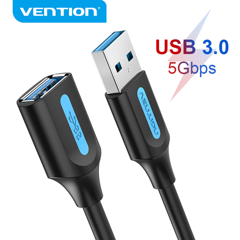 Vention Cable de extensión USB 3,0 macho a hembra Cable USB extensor Cable de datos para ordenador portátil PC Smart TV PS4 Xbox One SSD USB a USB ► Foto 1/6