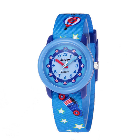 De alta calidad niños reloj resistente al agua coche azul rosa helado de cuarzo, de dibujos animados reloj de pulsera reloj tejido correa de reloj para niños y niñas ► Foto 1/6