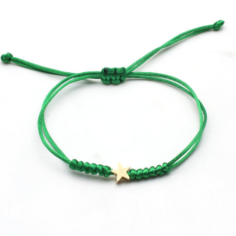 Pulsera de estrella de color dorado/plateado para hombre y mujer, cadena de la suerte trenzada, pulseras ajustables simples, joyería ► Foto 1/6