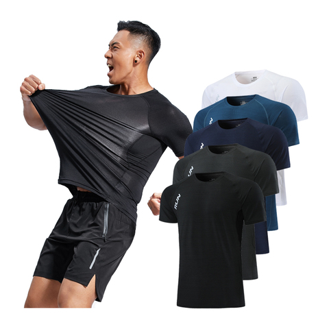 Pantalón corto de entrenamiento para hombre, camisetas de secado rápido para correr, camisetas de tenis de retazos, camisetas de entrenar, Camiseta deportiva de compresión elástica ► Foto 1/1