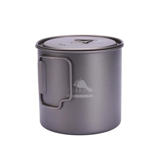 TOAKS-taza de titanio para POT-650-L, bote ligero para acampar al aire libre, juego de utensilios de cocina para Picnic, olla de titanio ultraligera, 650ML ► Foto 1/6