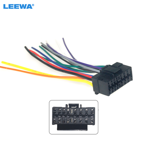 LEEWA-arnés de enchufe de 16 pines para coche, Radio estéreo para Sony, JVC, Audio y reproducción, adaptador automático, Conector de arnés de cableado, # CA5656 ► Foto 1/6