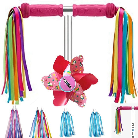 Piezas de manillar de triciclo para niños y niñas, accesorios de ciclismo, borlas, Streamers, decoración de bicicleta, 2 uds. ► Foto 1/6