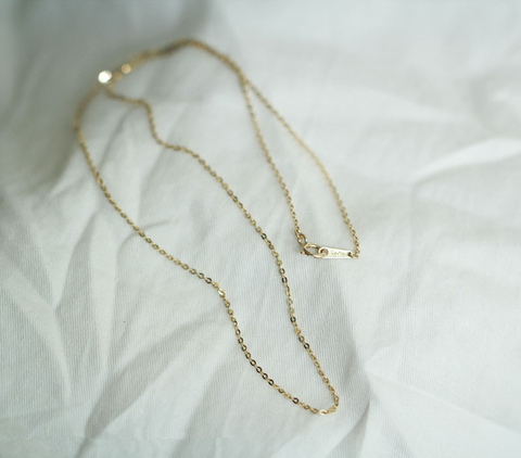 Collar de oro sólido de 14K, abalorio minimalista, estilo simple, colgante de cuentas del alfabeto ► Foto 1/6