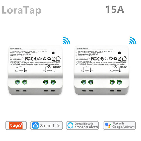 Tuya Smart Life Módulo de interruptor WiFi 15A Alexa Echo Control de voz en casa Google, luces de Control de aplicación remota, establecer temporizador para el dispositivo ► Foto 1/6