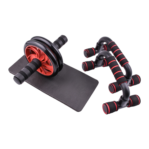 AB Power Wheels-rodillo con soporte de barra de realce, estante para ejercicios, entrenamiento, gimnasio en casa, equipo de Fitness, entrenador muscular Abdominal ► Foto 1/6