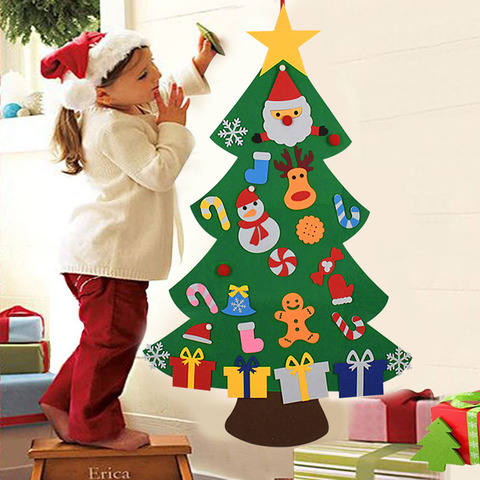 Comprar Online Arbol De Navidad De Fieltro Para Ninos Decoracion Navidena Para El Hogar Con Adornos Juego Infantil Para Decorar Ano Nuevo 2021 Santa Claus Regalos Alitools