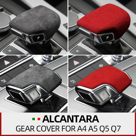 Funda de palanca de cambios de Interior de cuero de ante, Protector de embellecedores, pegatinas de coche para Audi a4l, a5, a6, a7, q5l, q7, 2022 ~ Accesorios ► Foto 1/6