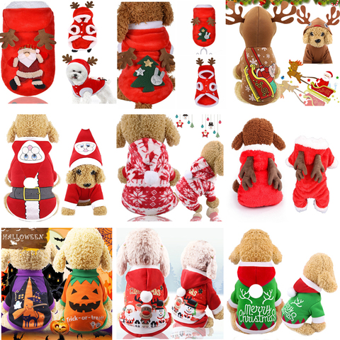 Ropa para perro pequeña de Navidad, disfraz de Papá Noel para Pug, Chihuahua, York, shire, Gato, ropa de Año Nuevo, chaqueta, abrigo, disfraces de mascotas ► Foto 1/6