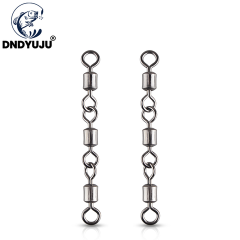 DNDYUJU (10-20 piezas)(Size2-10), Conector de pesca de tres juntas, giratorios, aparejos de pesca, Conector de anillos sólidos ► Foto 1/6