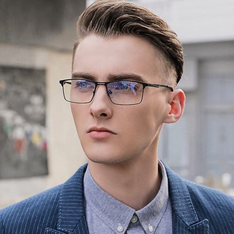 Reven Jate-Marco de gafas ópticas para hombres y mujeres, marco de aleación frontal Flexible de plástico, TR-90, patillas del templo, 5909 ► Foto 1/6