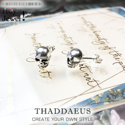 Pendientes de tuerca calavera plata, estilo europeo Glam moda joyería buena para mujer, 2017 regalo en plata de ley 925, Super ofertas ► Foto 1/6