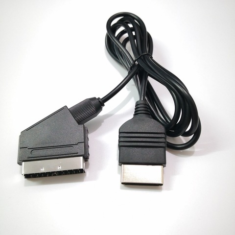 Cable AV Scart RGB de 1,8 M/6 pies y 24 Pines, conector de vídeo de Audio de plomo para XBOX, color negro ► Foto 1/4