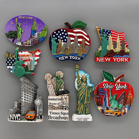 Estatua de la libertad de Nueva York para turismo americano, imán adhesivo magnético para nevera, Ciudad de Nueva York ► Foto 1/6