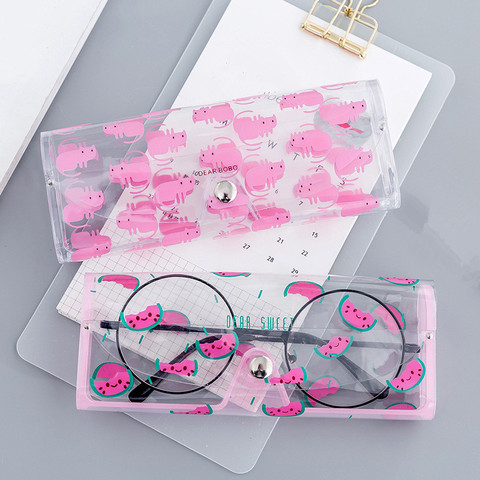 Estuche de gafas con dibujos animados para mujer, protector para las gafas transparente, de PVC, accesorios para guardar anteojos en viajes ► Foto 1/6