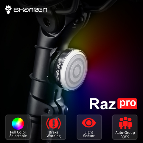 Luz trasera de la bicicleta Luz trasera para ciclismo Luz lámpara de bicicleta recargable potente Luz Bici Led casco de iluminación SHANREN Raz Pro ► Foto 1/6