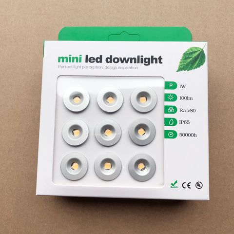 9 Uds 1W cuadrado IP65 Mini Downlight LED al aire libre jardín baño pasillo de techo bombilla de luz focalizada iluminación para Sauna CE ► Foto 1/6