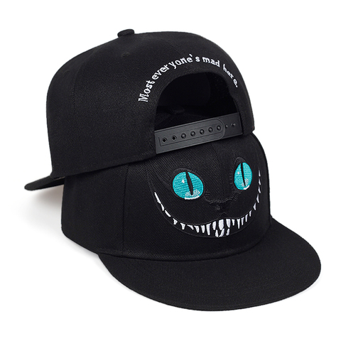 Nuevo gato de Cheshire bordado Linda gorra de béisbol Smiley Snapback gorras de los hombres y las mujeres Universal de algodón sombrero ajustable gorro de Hip Hop ► Foto 1/6