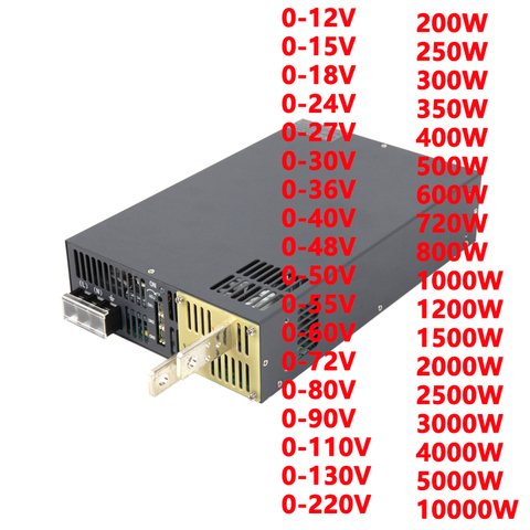 1000w fuente de alimentación conmutada Led ajustable voltage0-12V V 15V 24V 36V 48V 60V 72V 80V AC-DC 400W500W600W700W800W1200W1500W2000W ► Foto 1/3