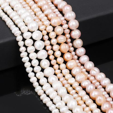 100% perlas naturales de agua dulce de alta calidad fina golpe suelta perlas DIY mujeres elegante pulsera collar de joyería haciendo ► Foto 1/6