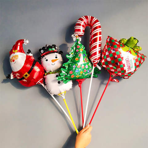 10 unidades/juego de Mini feliz Globos de aluminio de Navidad, Papá Noel, árbol de Navidad, alce, muñeco de nieve, suministros de decoración de año 2022 para fiesta, Globos para niños ► Foto 1/6