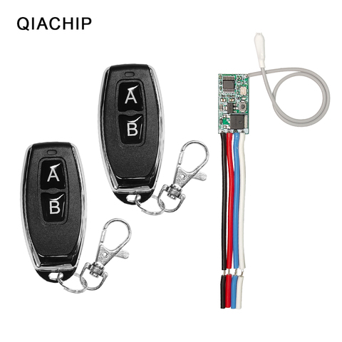 QIACHIP DC 3V 3,7 V 5V 6V 7V 9V 12V Micro RF inalámbrico de relé interruptor de Control remoto controlador de lámpara LED transmisor receptor de sistema ► Foto 1/6