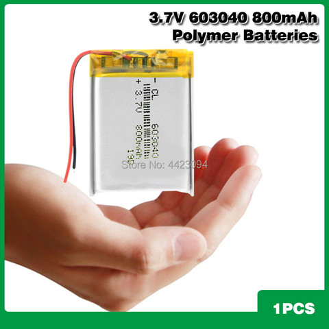 3,7 v 800mah 603040 batería de iones de litio de la batería de li-polímero para PAD DVD e-book bluetooth auriculares batería recargable acumulador ► Foto 1/6