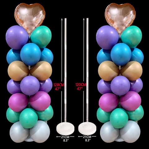 Conjunto de soporte para arco de globos, columna de soporte para globos, decoración para fiesta de boda, globo de cumpleaños para niños, globo de fiesta, suministros para Baby Shower, 1/2 uds. ► Foto 1/6