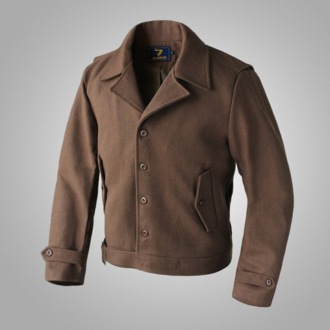 Inglourious-Chaqueta de lana para hombre, abrigo corto del Ejército de EE. UU., color marrón ► Foto 1/6