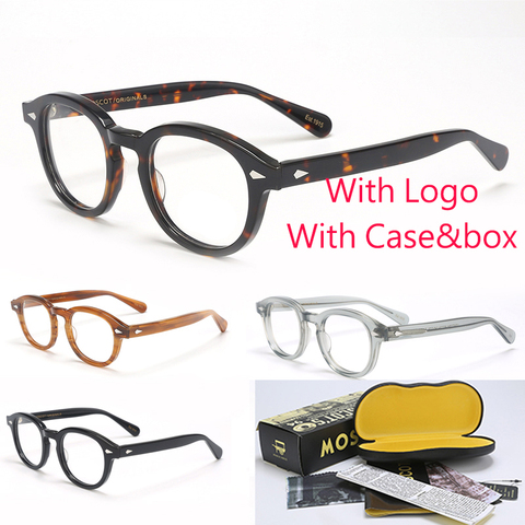 Montura de gafas para hombre y mujer con caja y funda para ordenador Retro Johnny Depp montura de gafas para lentes transparentes para hombre QF165 ► Foto 1/6