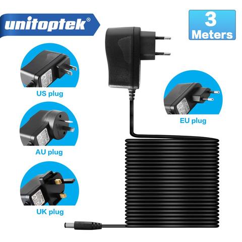 EU AU UK US Tipo de enchufe de 12V 1A 3 metros Cable 5,5x2,1mm, fuente de alimentación AC 100-240V enchufe de adaptador DC para cámara IP CCTV RXZ12V1A ► Foto 1/6