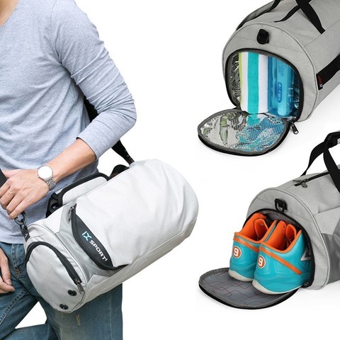 Bolsas deportivas impermeables para hombre y mujer, bolsa grande de gimnasio para entrenamiento de Yoga, equipaje de viaje al aire libre, bolso de mano con compartimiento para zapatos ► Foto 1/5