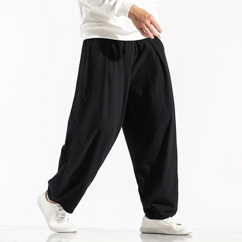 Pantalones harén de Color sólido para hombre, estilo Harajuku, holgados hasta el tobillo, ropa de calle informal, 5XL talla grande, nuevos ► Foto 1/5