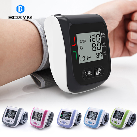 BOXYM-Monitor de presión arterial Digital LCD para muñeca, tonómetro, esfigmomanómetro automático, tonómetro ► Foto 1/6