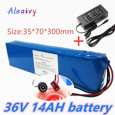 Aleaivy de batería 36V 10S3P 14Ah 42V 18650 batería de iones de litio para ebike coche eléctrico motor de bicicleta scooter con 20A BMS 500W ► Foto 1/1