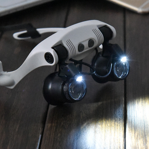 Gafas de vestir multipotencia 10x, 15x, 20x, 25x, gafas lupas iluminadas para reparación de relojes ► Foto 1/6