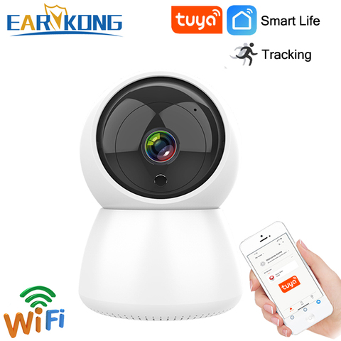 EARYKONG-cámara Tuya Smart Life 720P, HD, IP, Wifi, Monitor, intercomunicador, rotación, función de visión nocturna, aplicación de Android IOS ► Foto 1/6