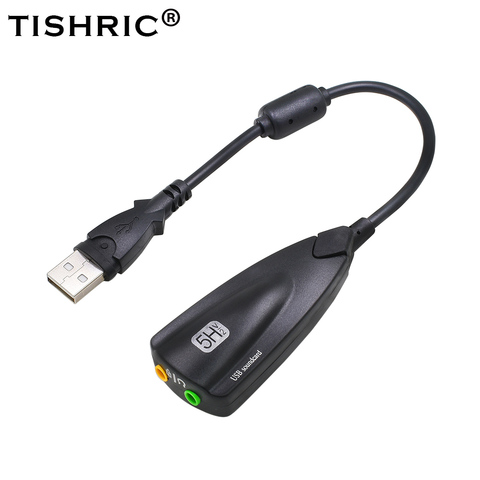 TISHRIC-tarjeta de sonido USB externa 5HV2 7,1, Adaptador de Audio de interfaz de 3,5mm con micrófono, auriculares, altavoz para Mac y portátil ► Foto 1/6