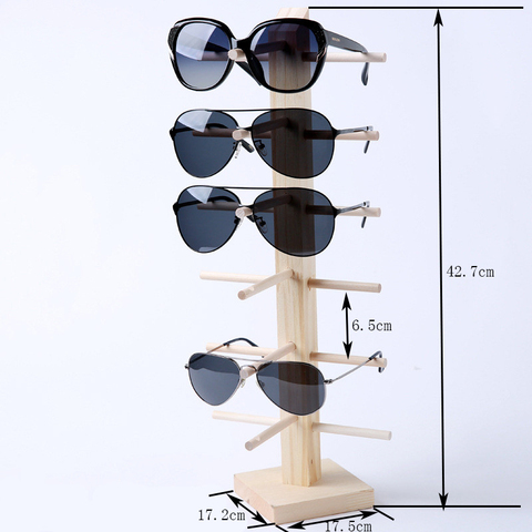 Estante de exhibición de gafas de sol de madera con múltiples capas ► Foto 1/6